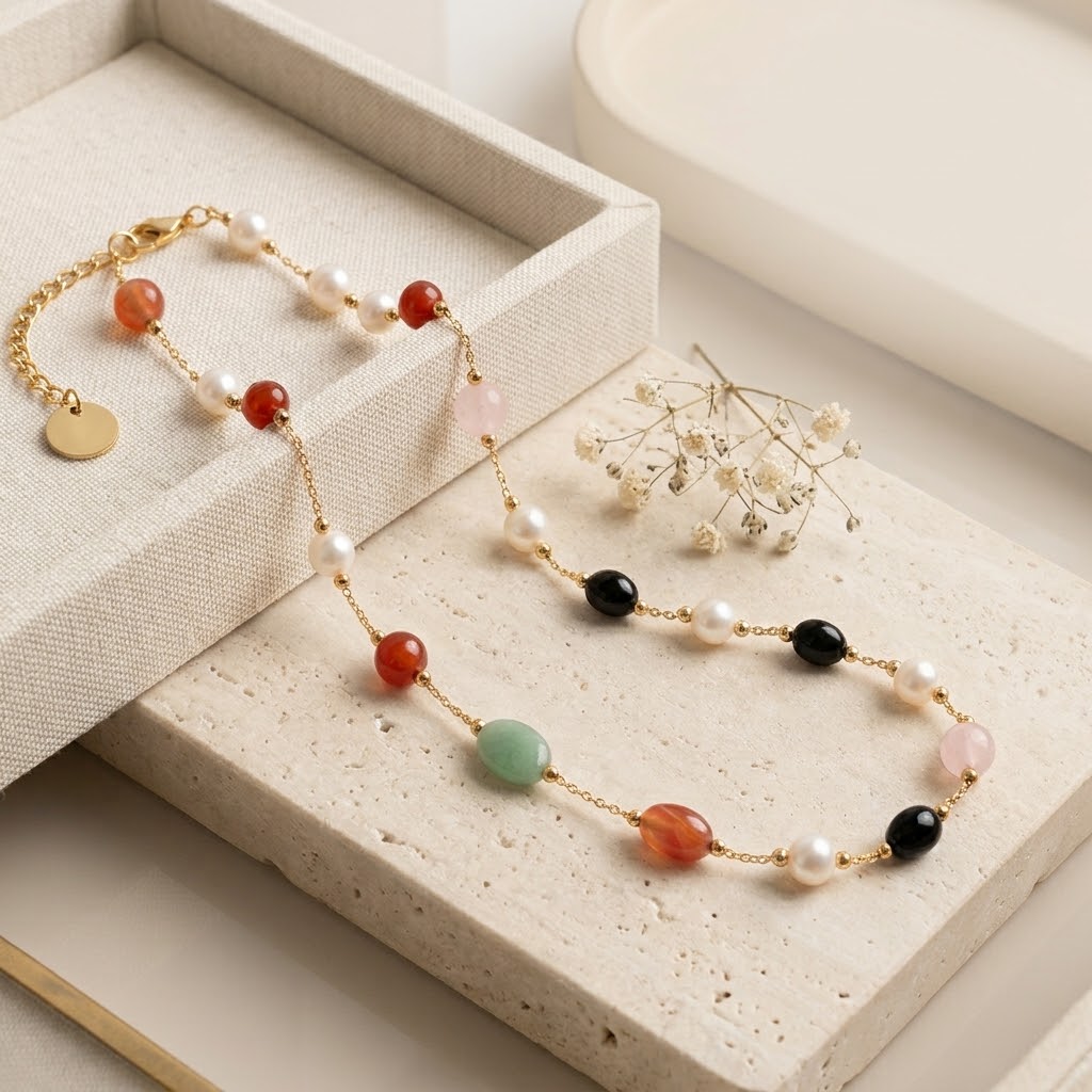 ✨ Collier ZIYA – Élégance & Pierres Naturelles